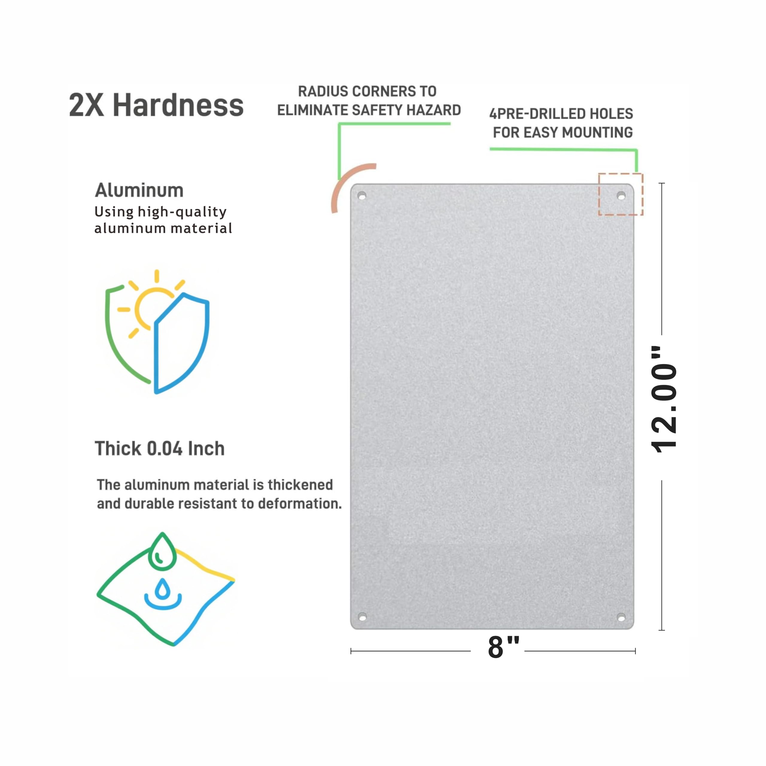 ShengYeah pre-drilled holes enable easy installation on doors or fences.