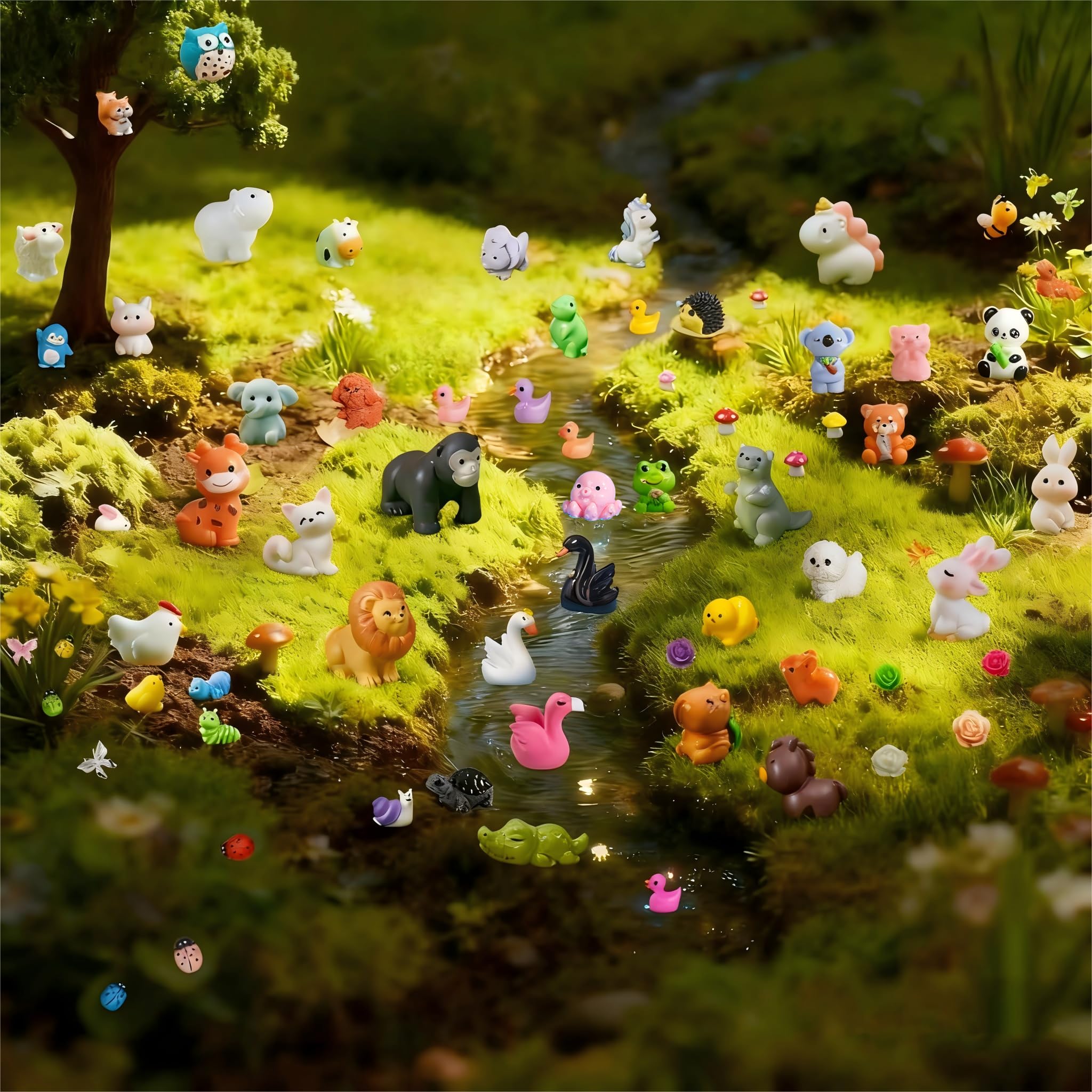 ShenJoy resin animals with detailed color enhance terrariums and dollhouse scenes.
