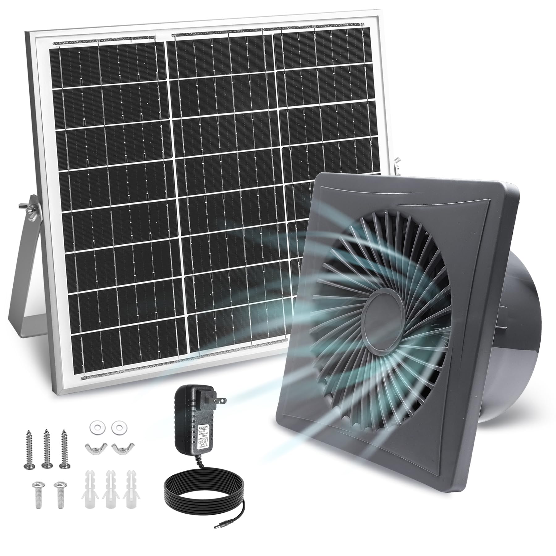 SHENVITASO solar exhaust fan with an 8-inch vent for efficient small-space cooling