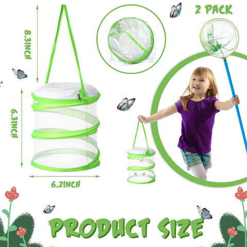 Sherr butterfly habitat top zipper opening for effortless feeding and release.