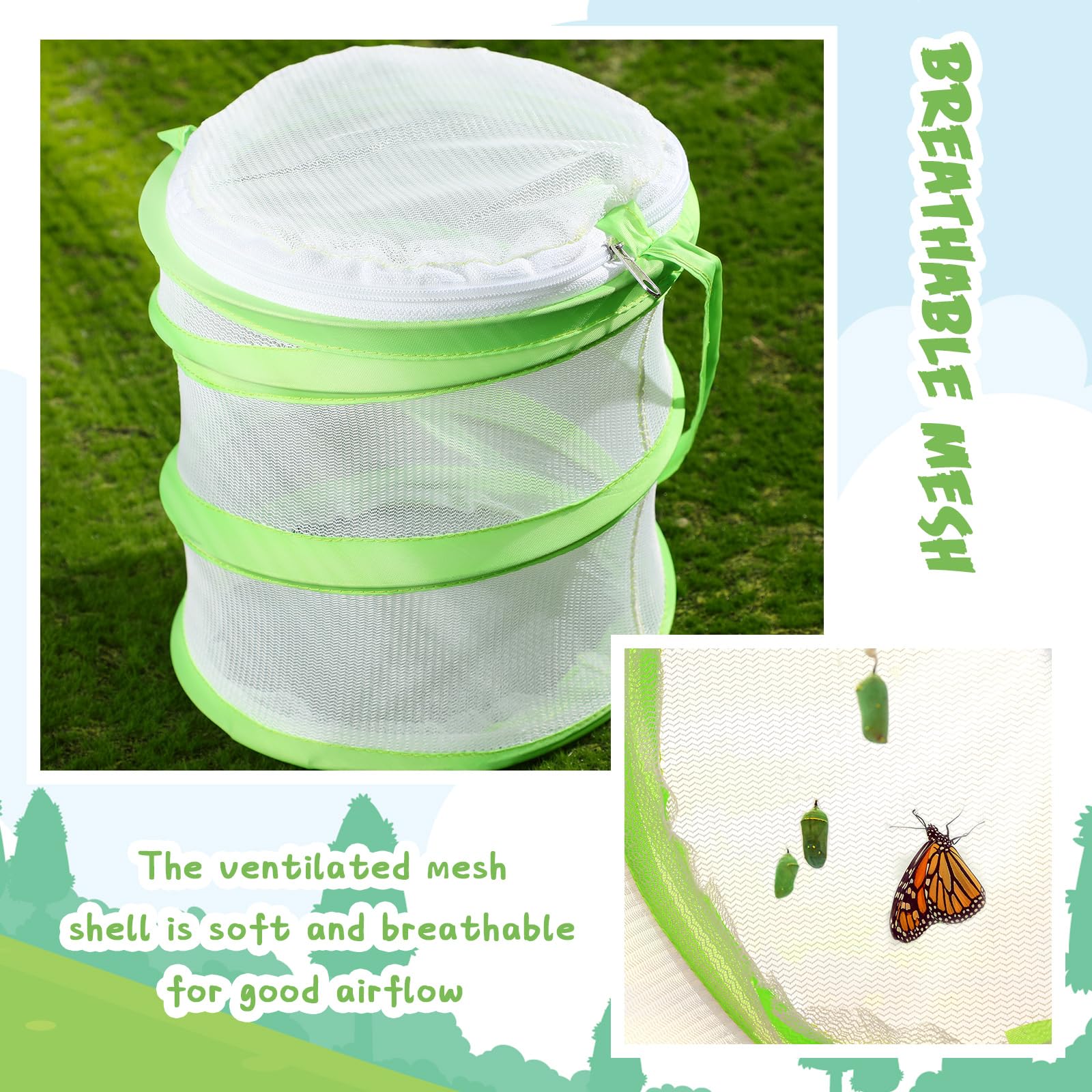 Sherr butterfly habitat washable bottom simplifies cleaning after viewing sessions.