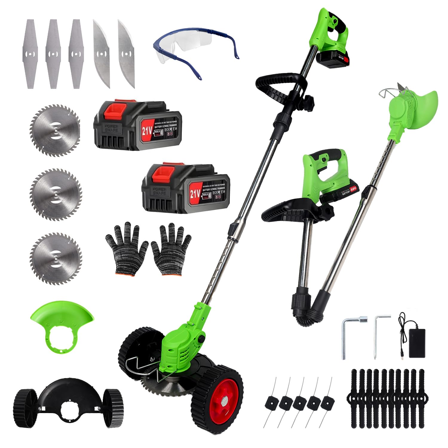 SHGYMY electric weed wacker foldable frame for easy storage.