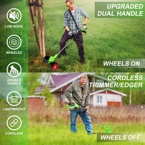 SHGYMY Electric Weed Wacker adjustable rod shows customizable length for comfortable use.