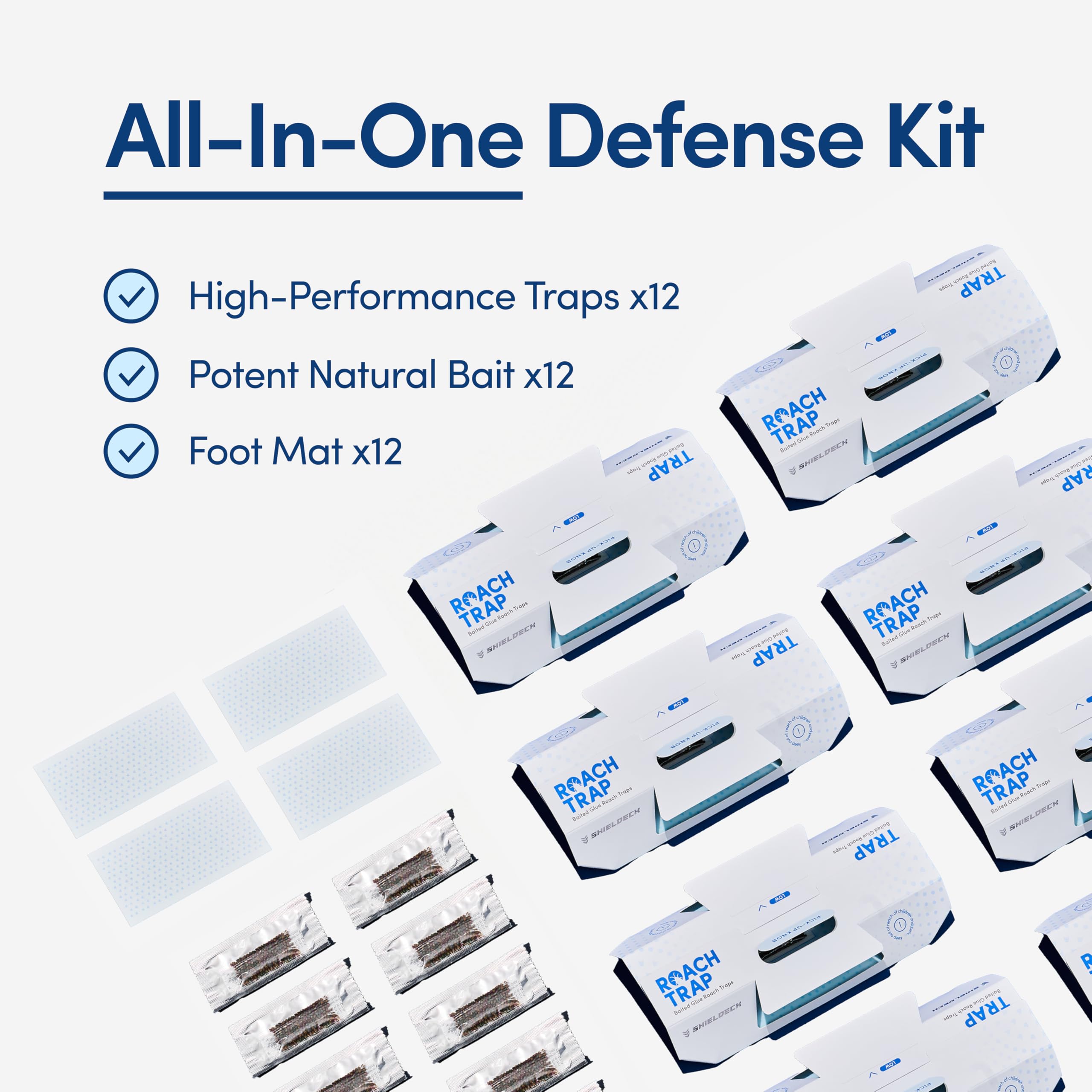Shieldeck Roach Traps full tray closeup showing long-lasting design