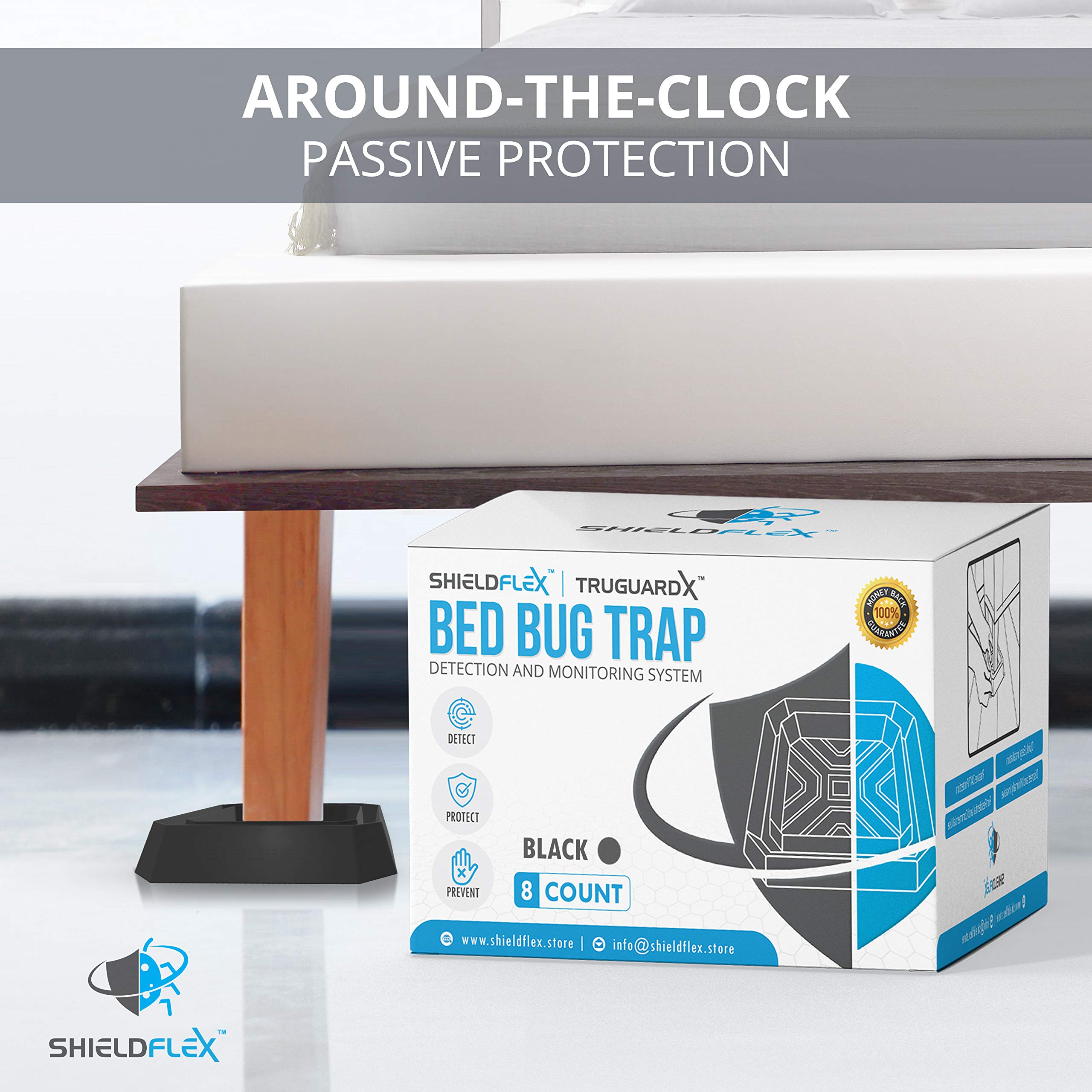 Reinforced-base TruGuard X bed bug trap withstands heavy furniture stress.