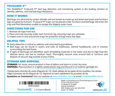 SHIELDFLEX TruGuard X white bed bug traps for clean look