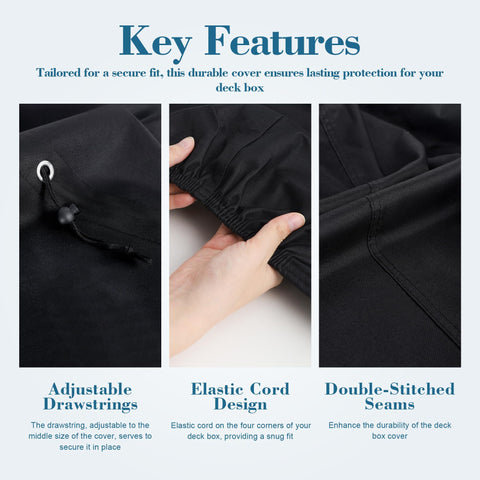 Shieldo deck box cover with easy-adjust drawstring for a custom fit.