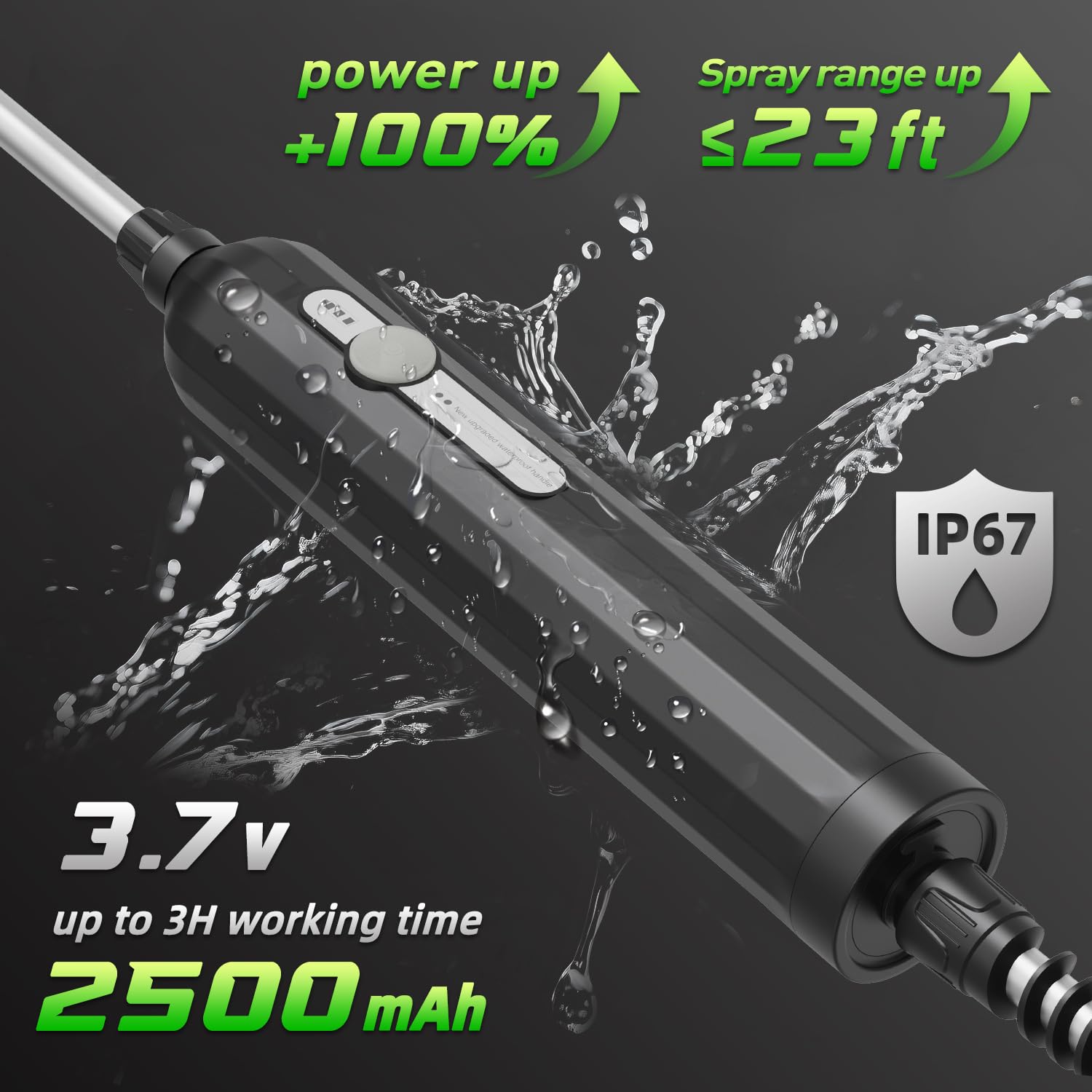 SHIJING 2-gallon tank for extended coverage and fewer refills