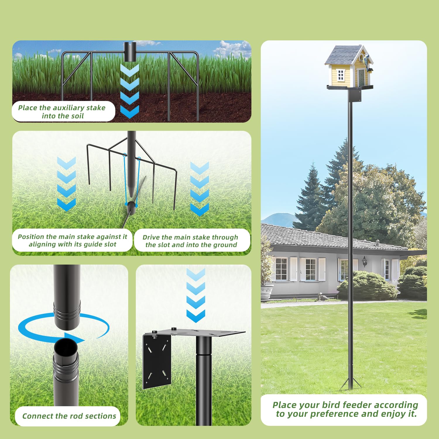 SHIJING multi-use pole supports feeders, houses, and small weather stations