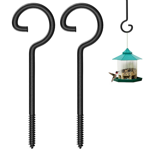 Shikaman 9-inch screw hooks 2-pack for outdoor lights with sturdy, secure installation.
