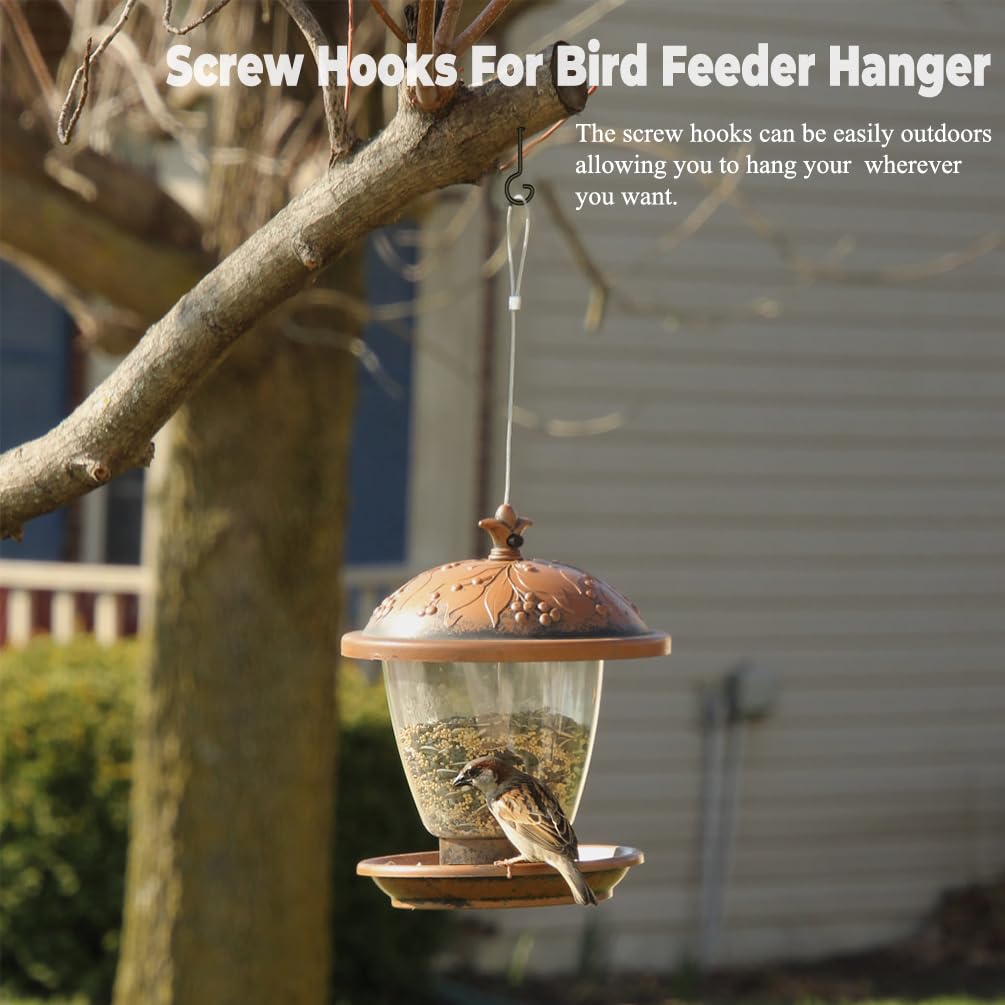Shikaman screw hooks for bird feeders create stable yard displays.