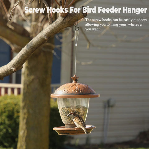 Shikaman screw hooks for bird feeders create stable yard displays.