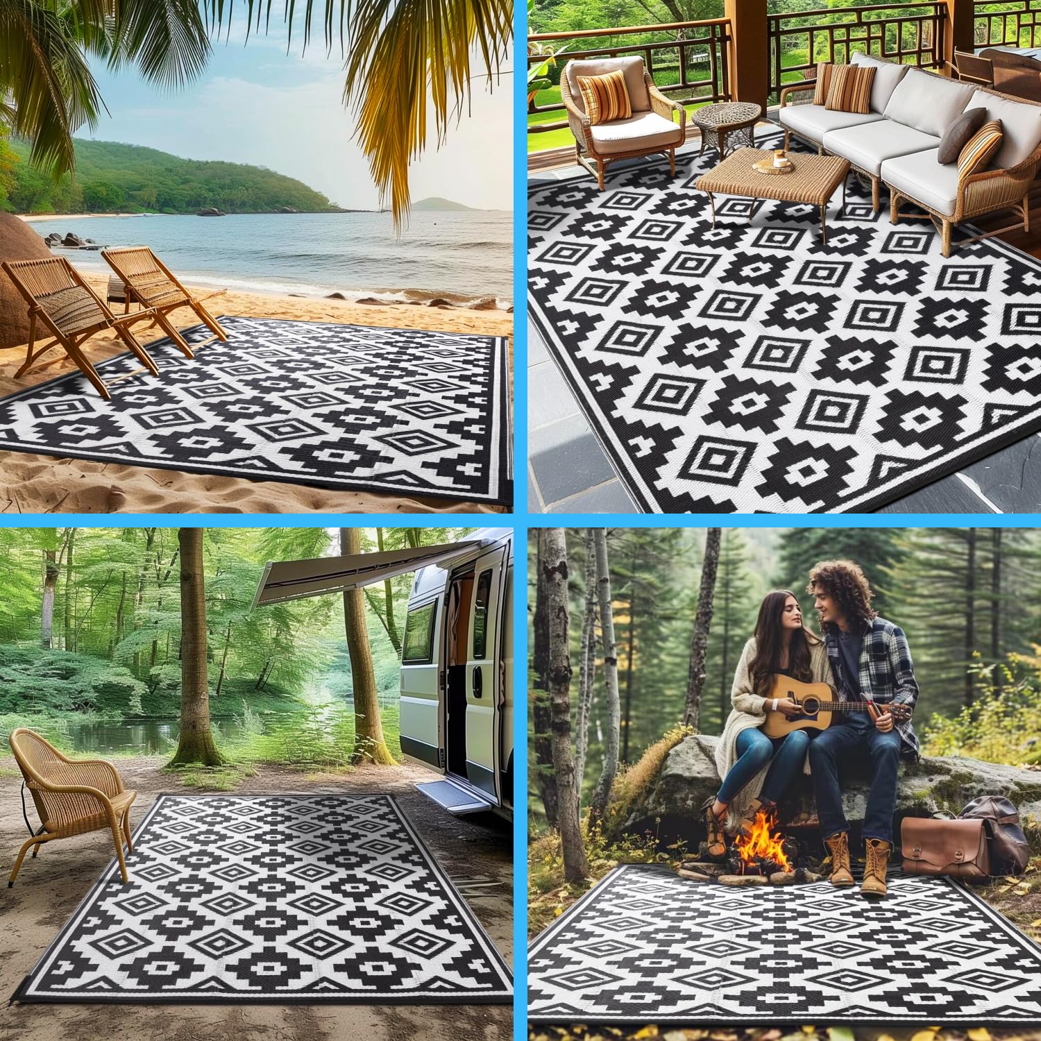 Shilucheng backyard carpet on balcony, enhances outdoor aesthetics.