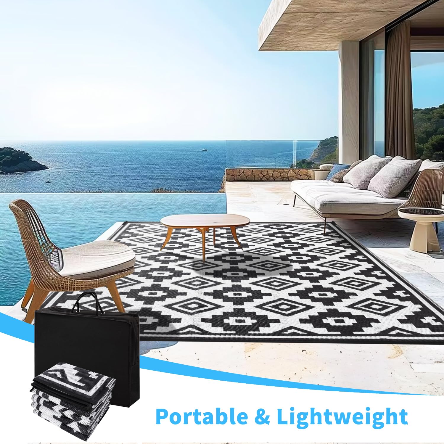 Shilucheng foldable rug for RV travel, light and portable.
