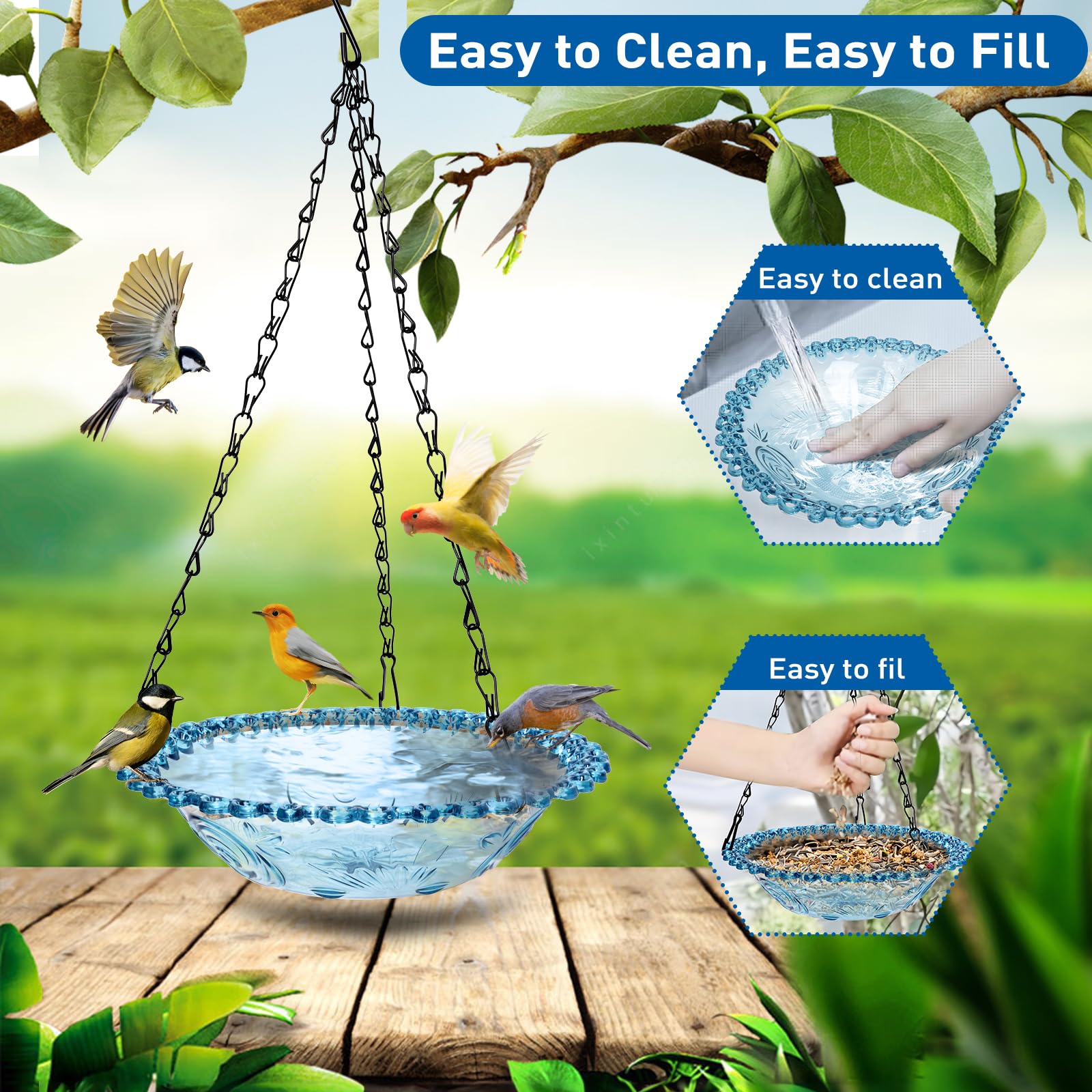 ShiMeiDing blue color blends with nature to attract birds.