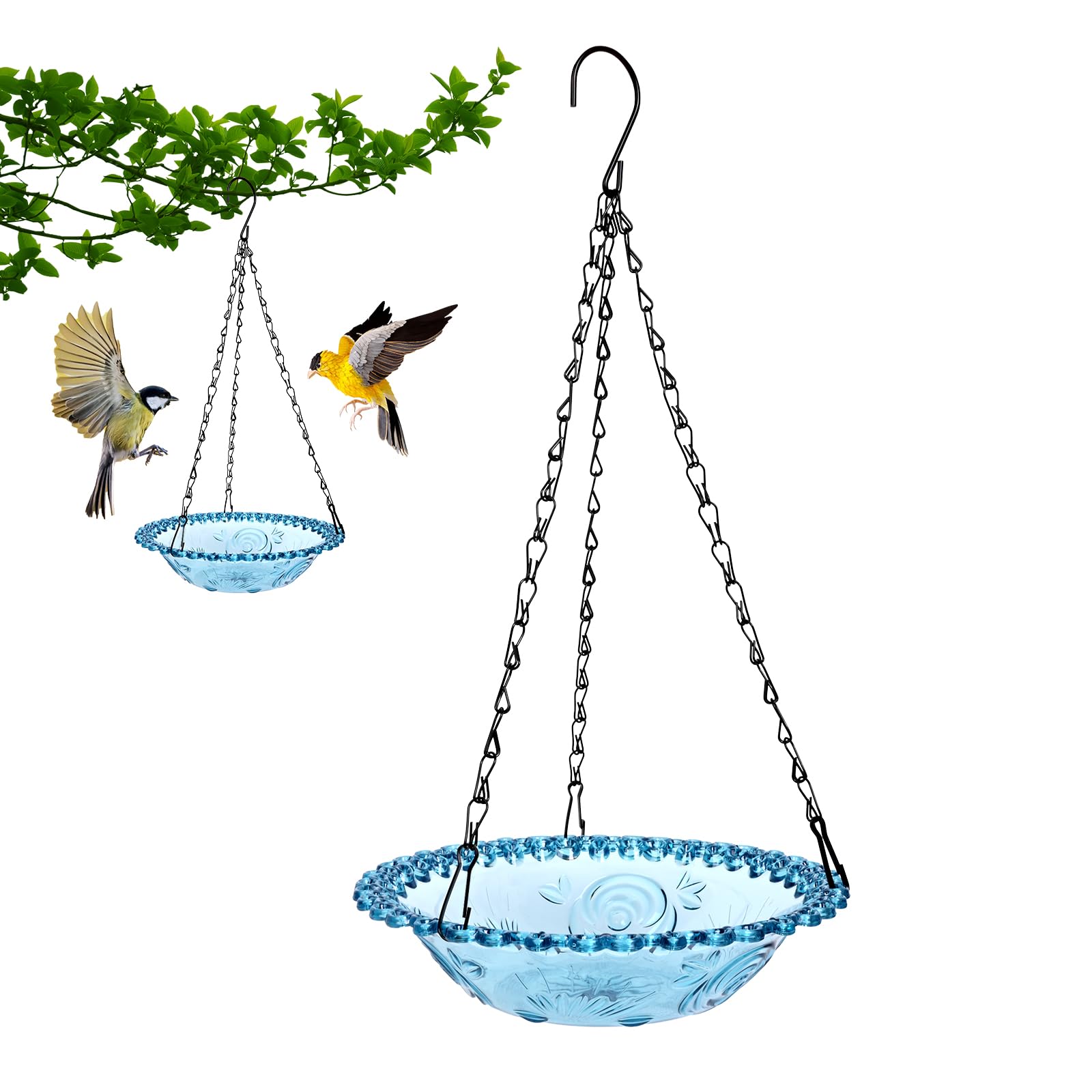 ShiMeiDing outdoor hanging bird feeder enhances garden viewing.