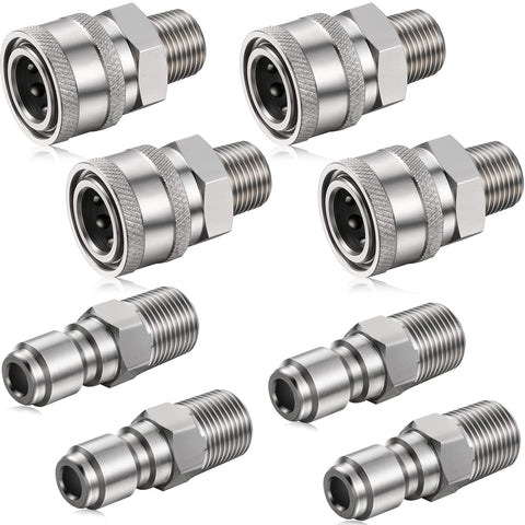 Shimeyao four-set one-quarter-inch quick-connect adapters for secure connections.