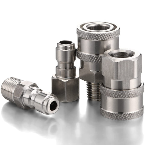 Shimeyao bright-silver quick-connect components enable quick hose setup.