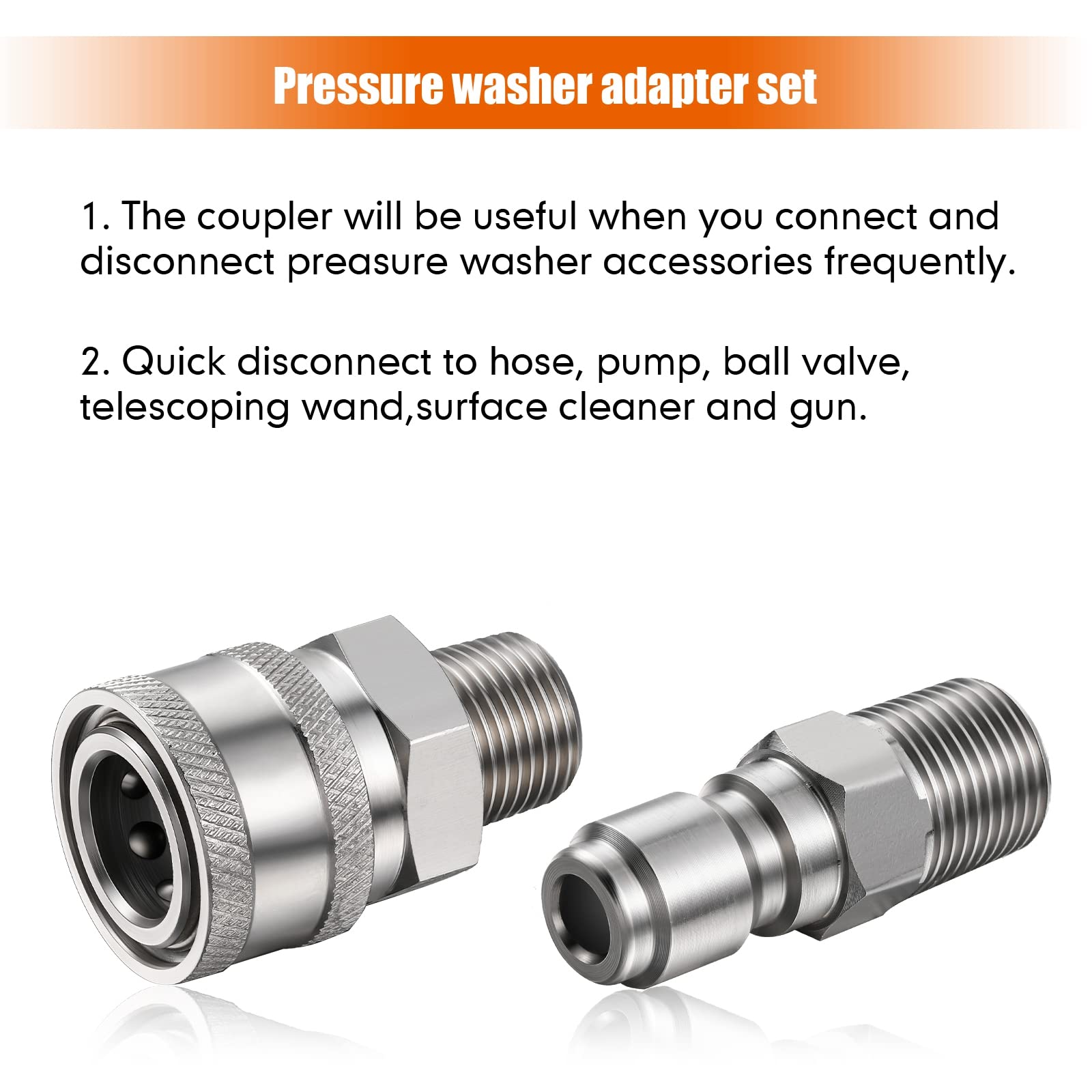 Shimeyao exterior-thread pressure washer adapters for versatile setups.