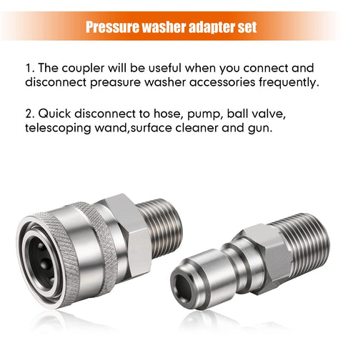 Shimeyao exterior-thread pressure washer adapters for versatile setups.