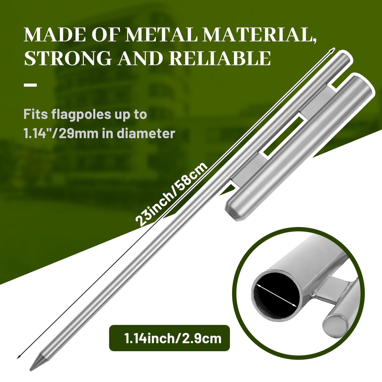 Shimeyao heavy-duty metal stake resists wind for durable displays
