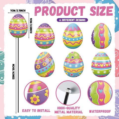 Shimeyao metal egg signs add cheerful color to flower beds