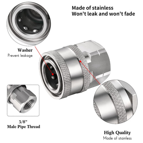 Shimeyao quick connect system shown with hoses for easy pressure washer setup.