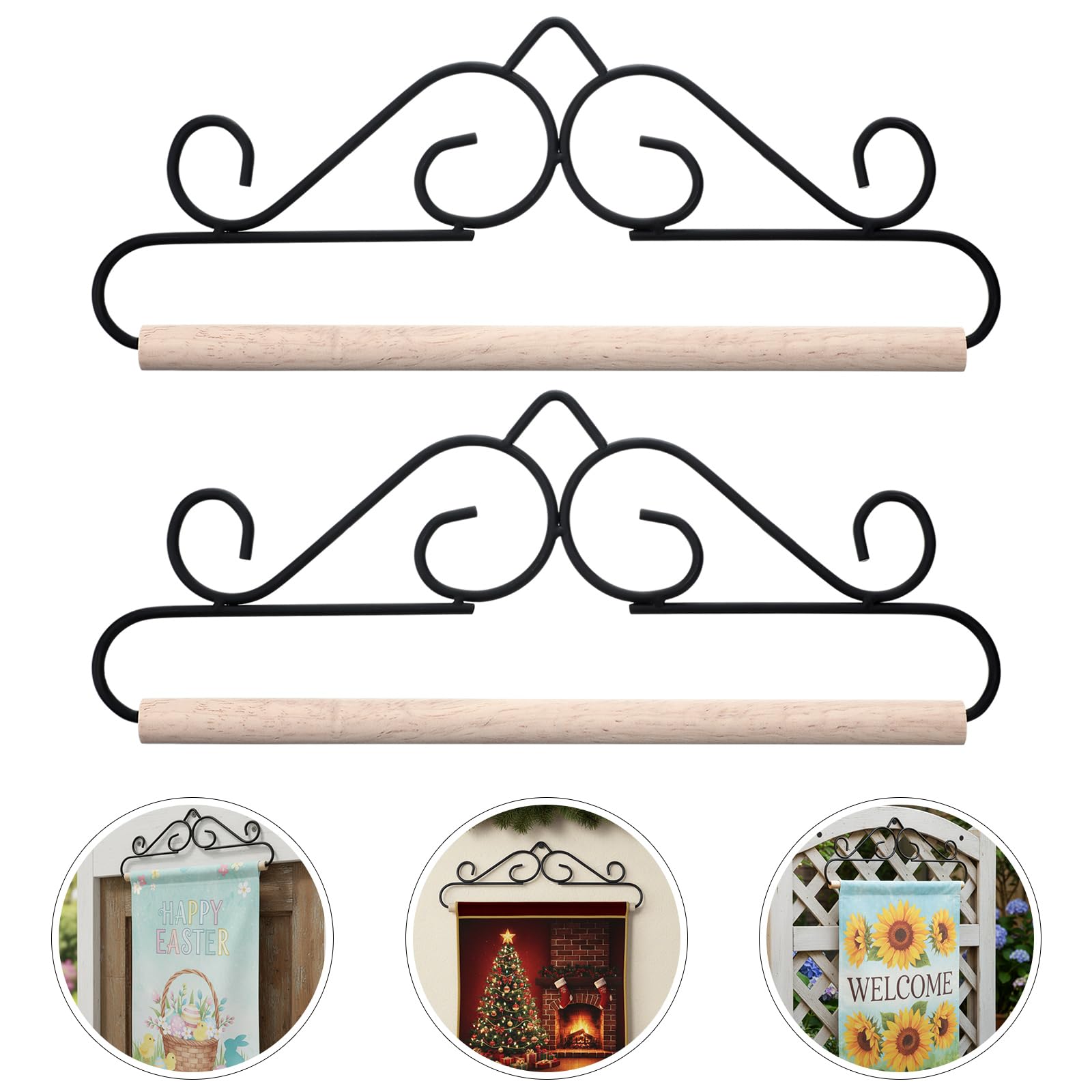 Shimeyao quilt hanger 12-inch wood and metal display for fabrics