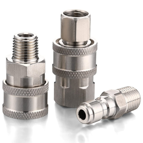 Shimeyao stainless steel 1/4-inch quick-connect kits deliver durable, leak-resistant performance.
