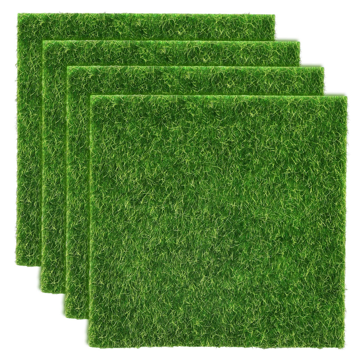Shindel 4-pack dollhouse grass 6x6 for easy mini lawn setups and realistic dioramas.