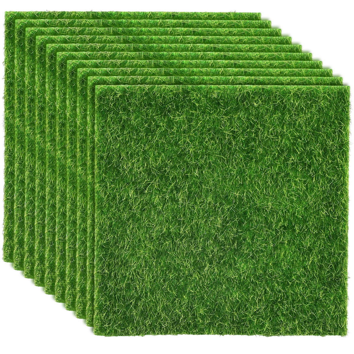 Shindel 6x6 fake grass panel offers a realistic lawn look for crafts and displays.