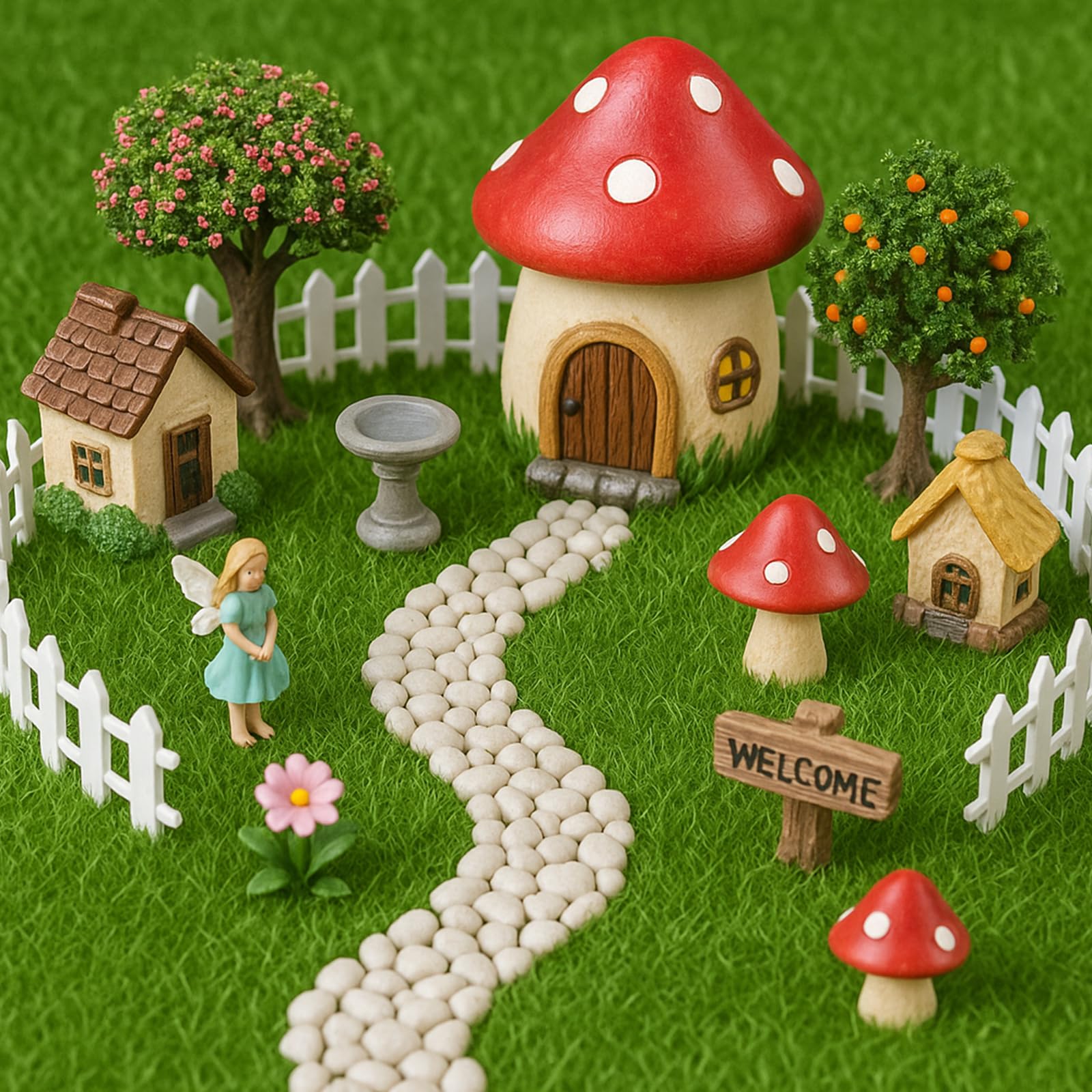Shindel dollhouse grass mat helps create miniature landscapes with easy trimming.
