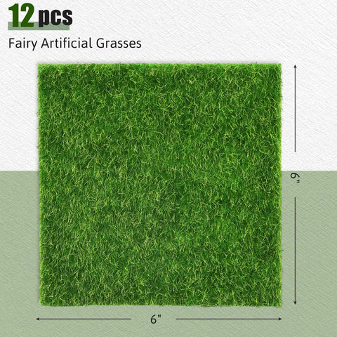 Shindel miniature garden grass tiles provide versatile décor for fairy gardens and dioramas.