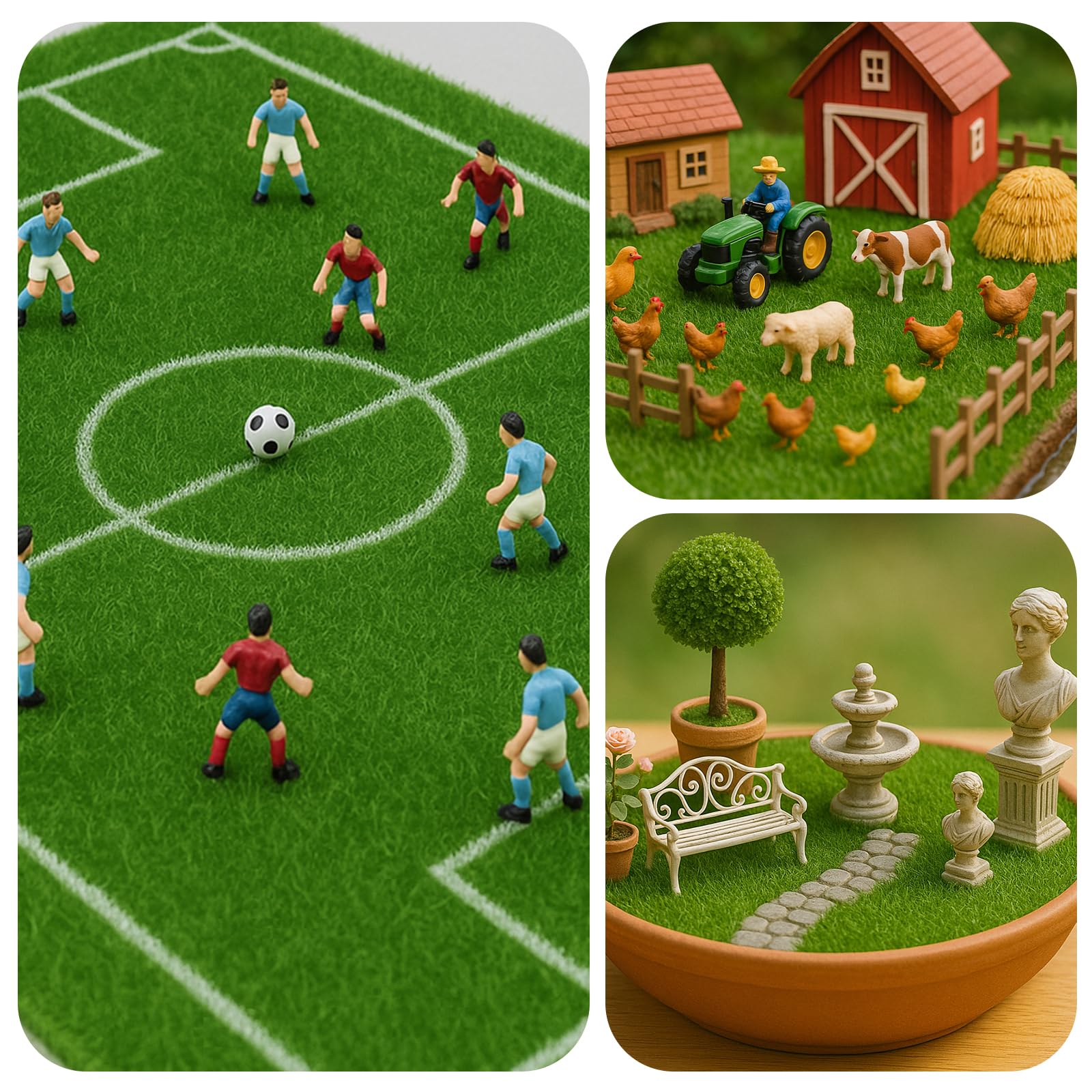 Shindel durable turf mats resist water and fading for long-lasting crafts.