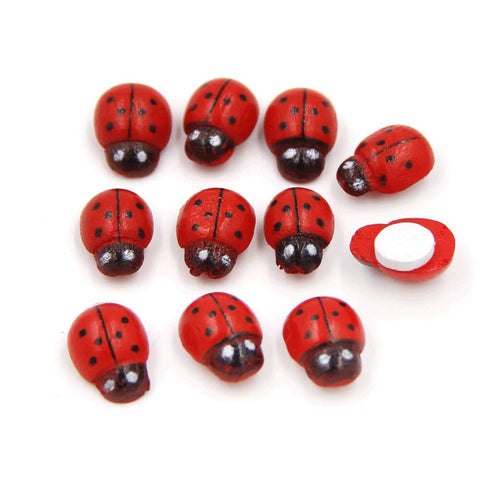 Shindel wooden ladybugs craft decor for garden and pots.