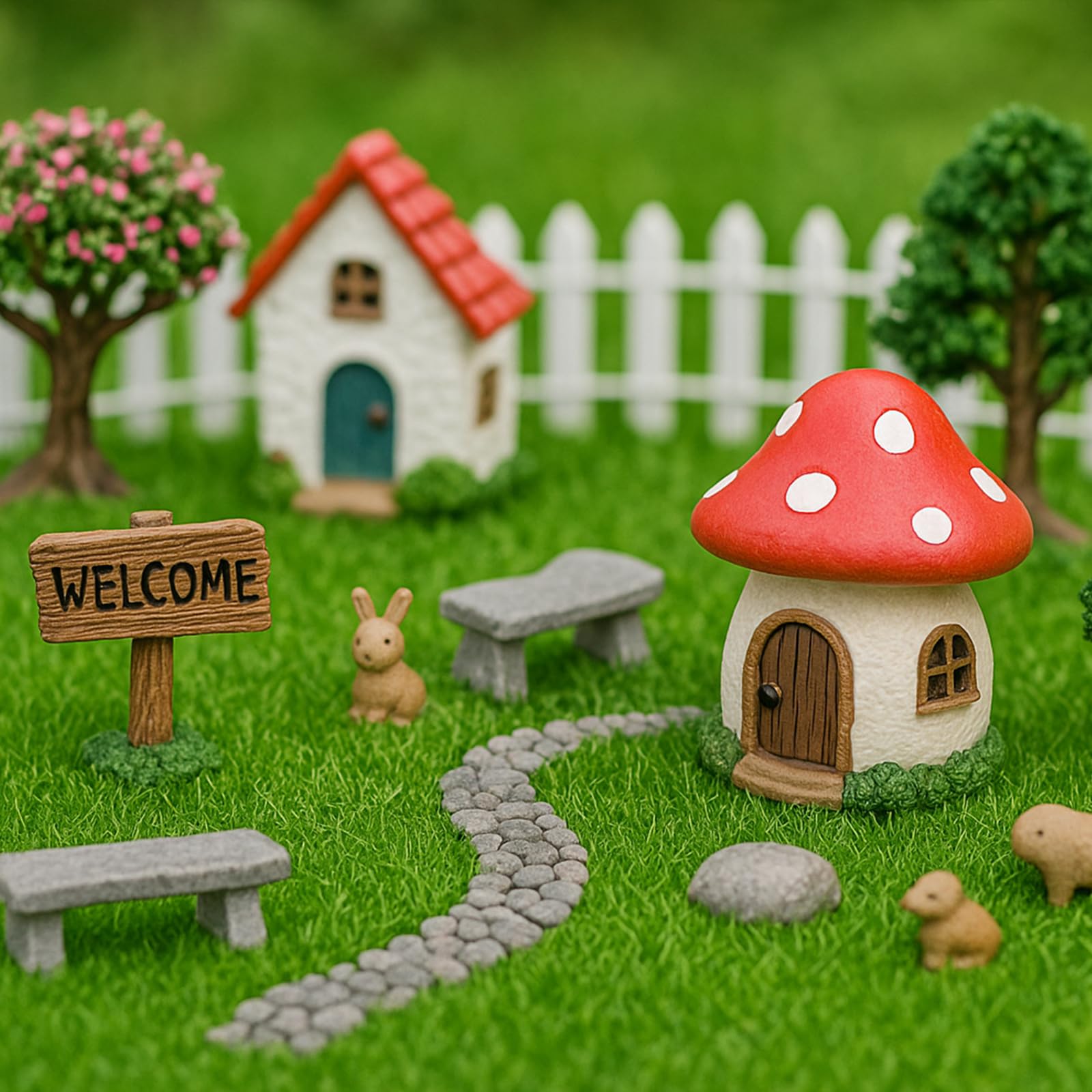 Shindel green plastic turf tiles offer durable backing for outdoor crafts.