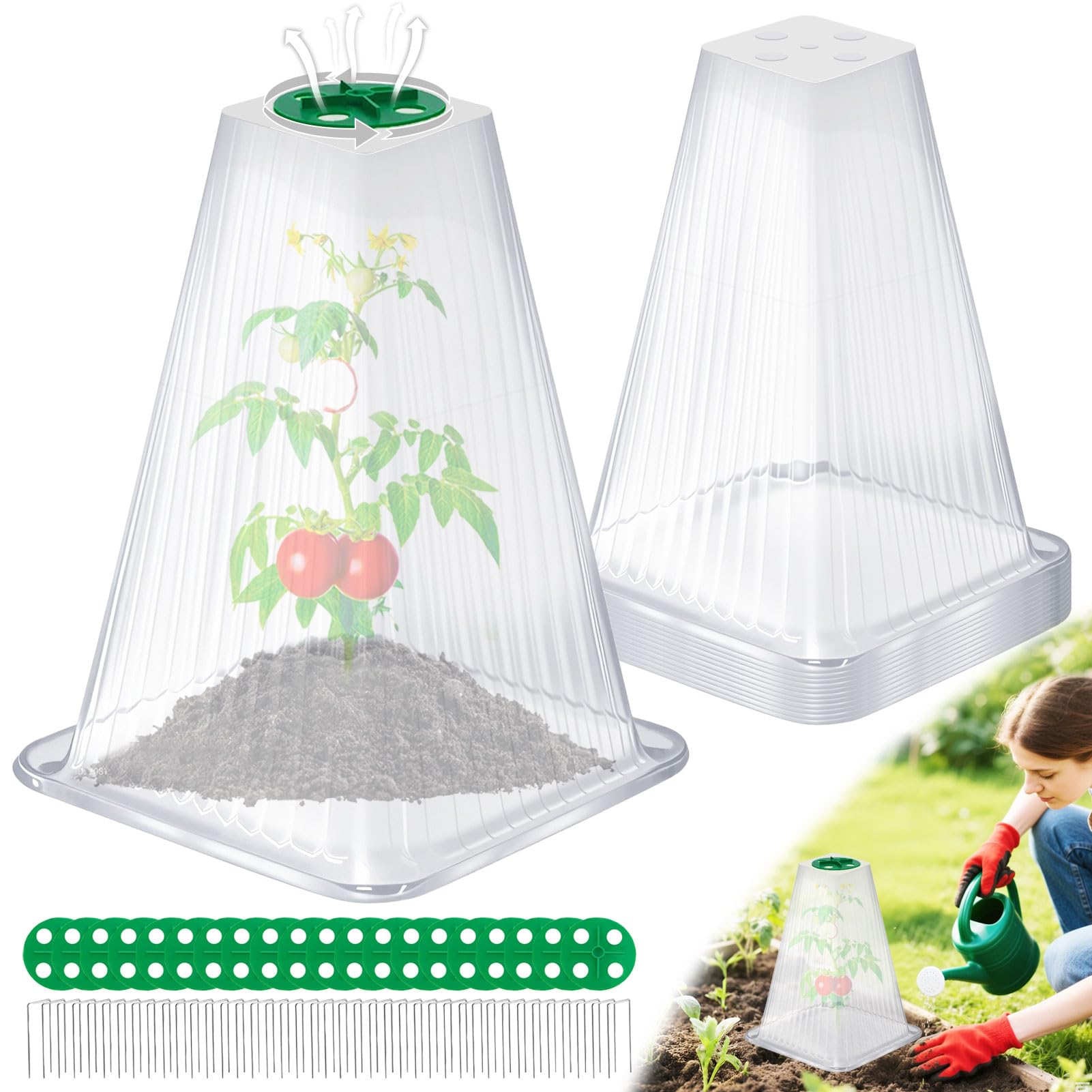 ShineSirius garden cloche 20-pack protects plants with easy coverage