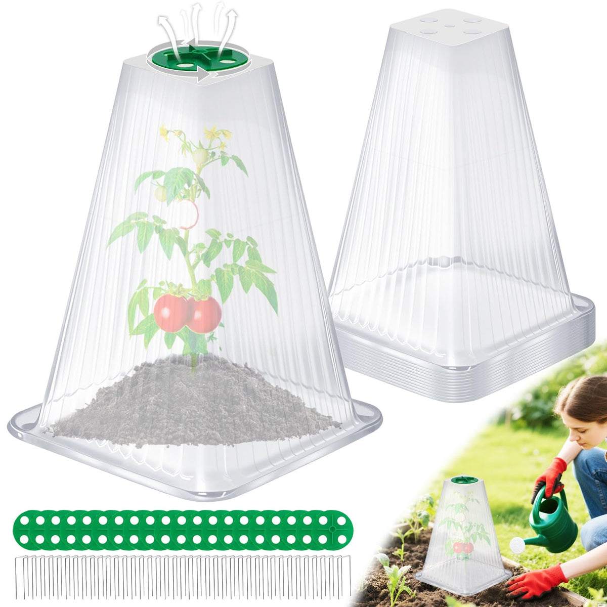 ShineSirius garden cloche 20-pack protects plants with easy coverage