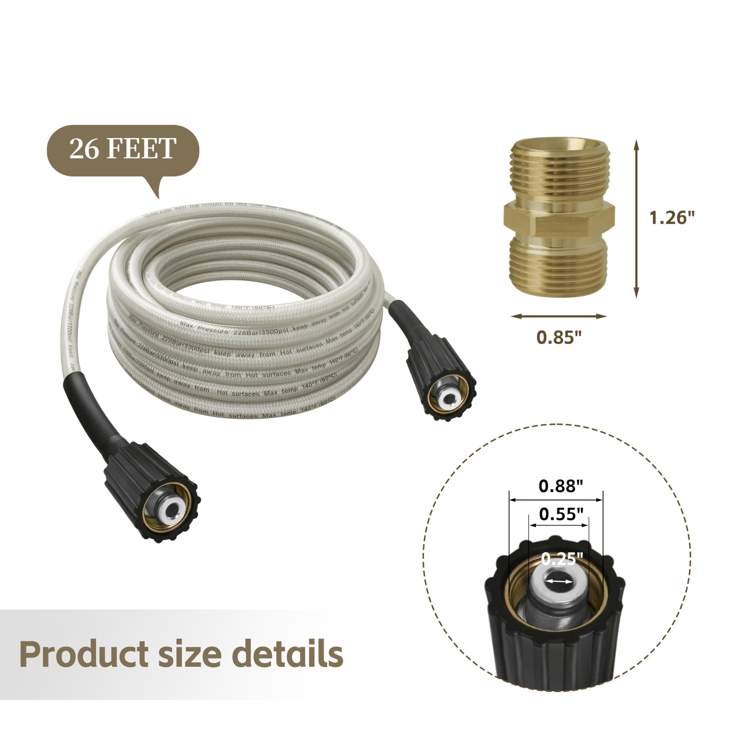 Shinelan 3kpsi M22 adapter highlights leak-free connection for steady cleaning output.