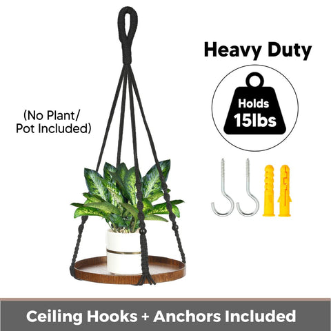 Shineloha black macrame finish adds a modern, bohemian touch to any room.