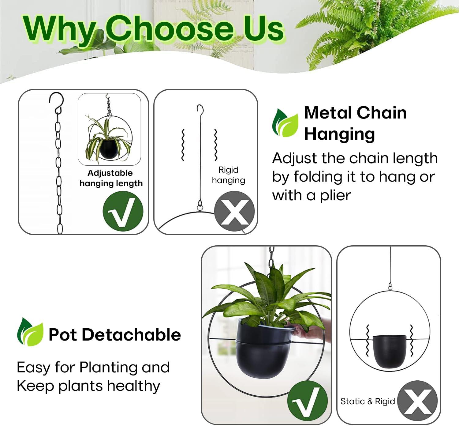 Detachable pot on Shineloha planter for flexible placement