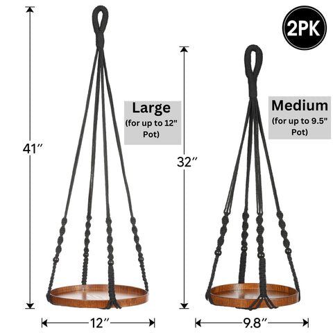 Shineloha extra-long 41-inch hanger creates a dramatic vertical plant display.