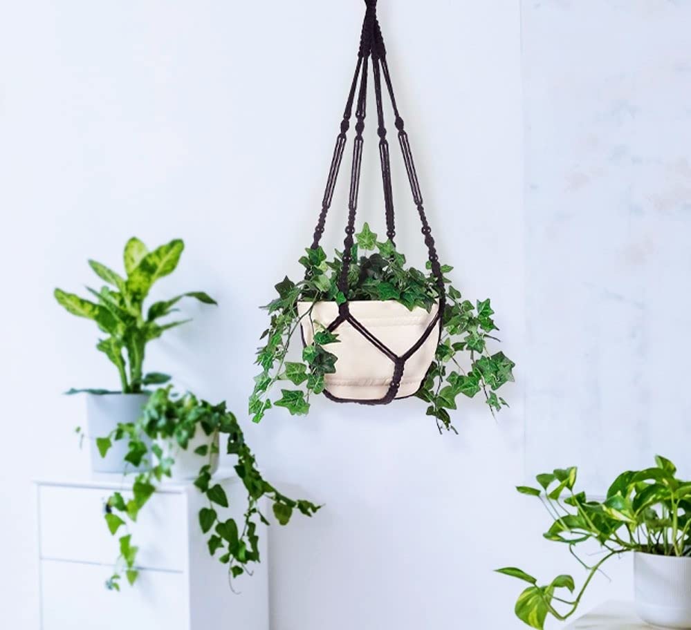 Shineloha giftable macrame planter hanger for plant lovers.