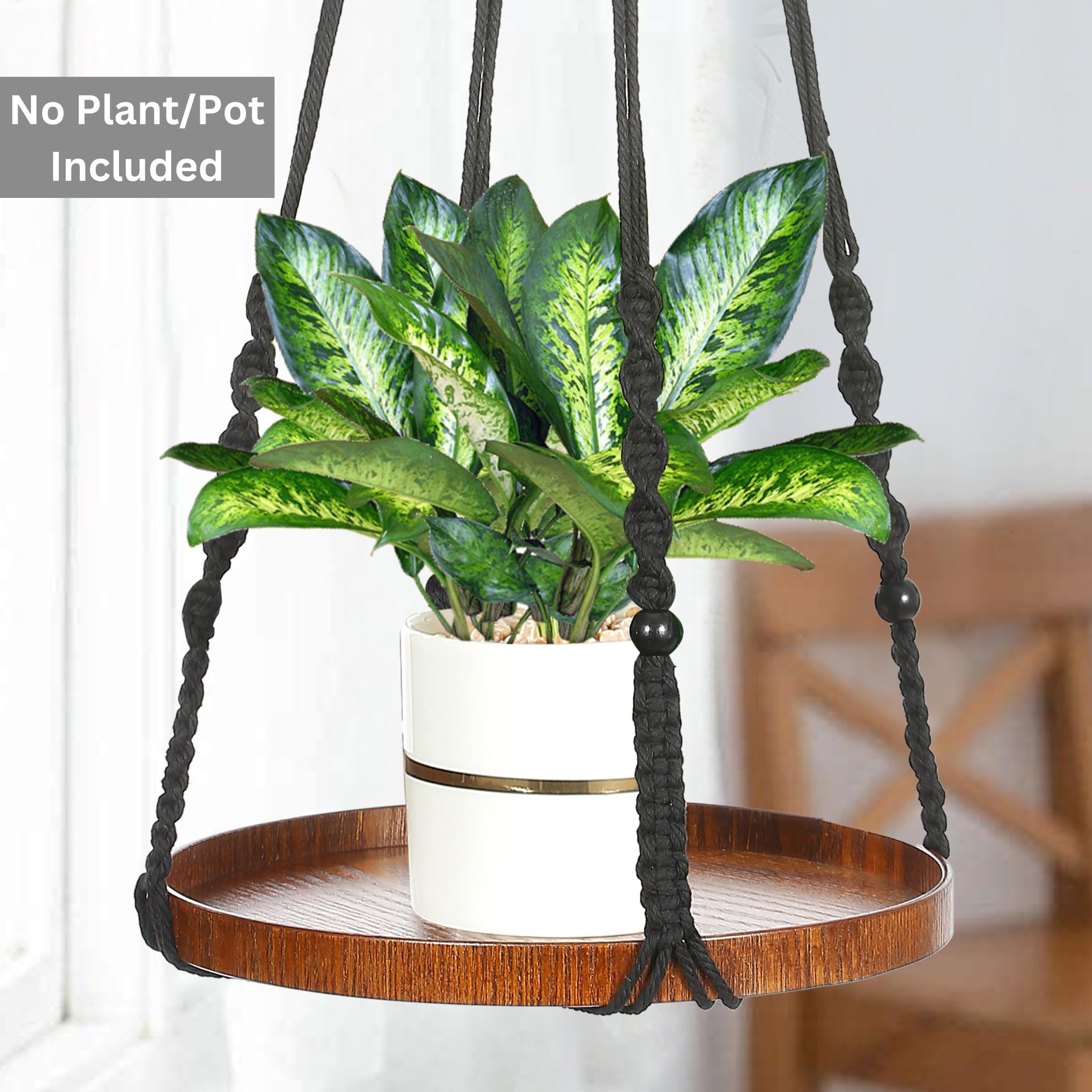 Shineloha durable 4mm cotton cord provides sturdy support for indoor greenery.