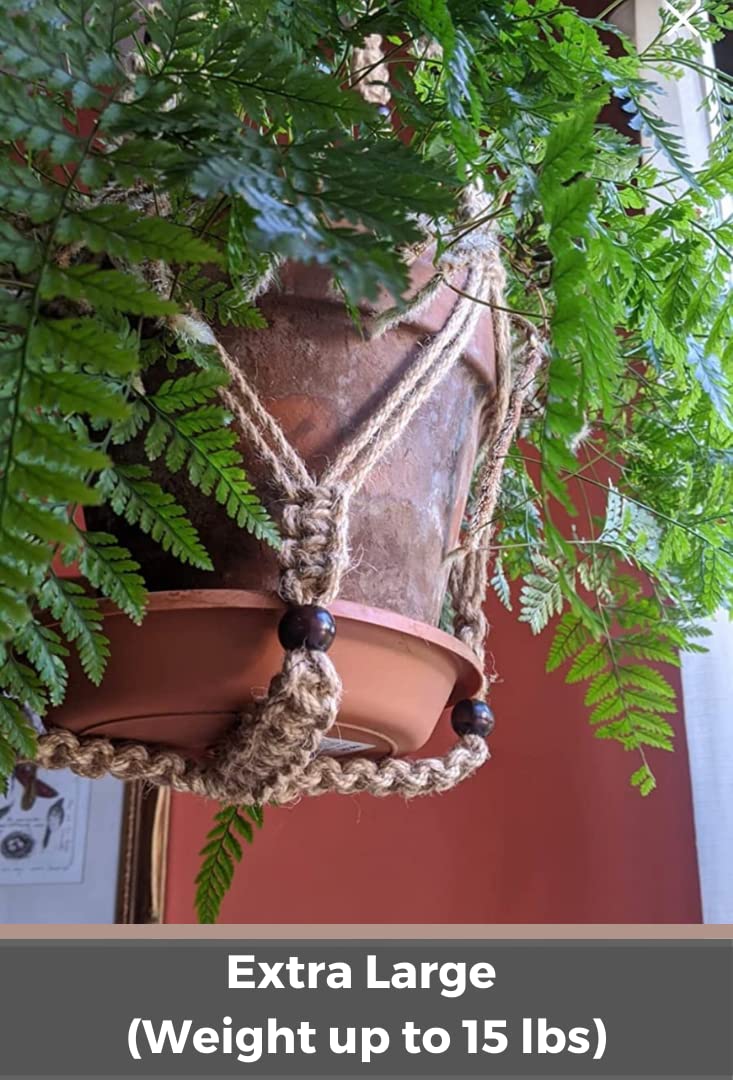 Shineloha large 12-inch pot hanger securely holds bigger planters