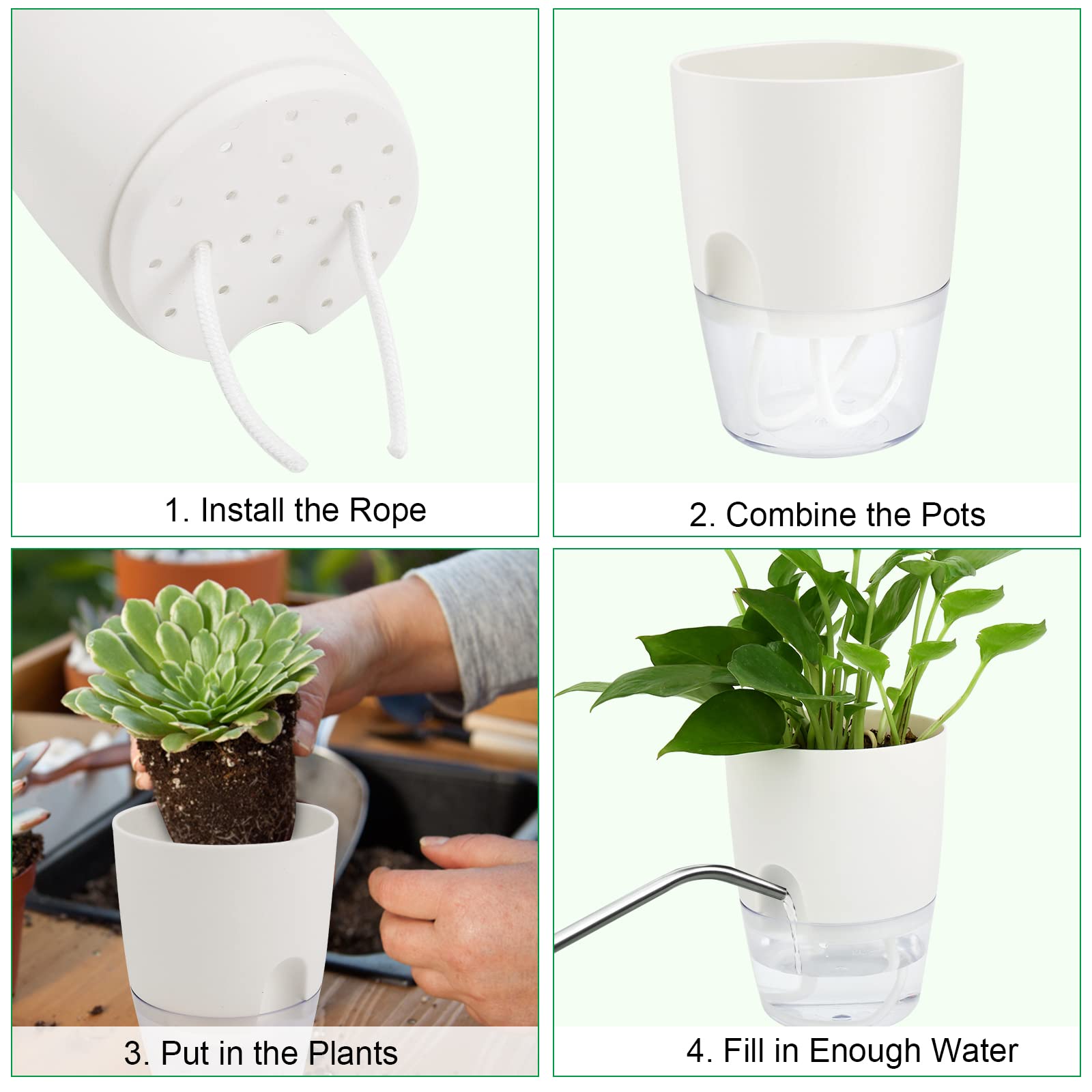 4.1-inch ShineMe pots ideal for African violets, herbs, and small plants.