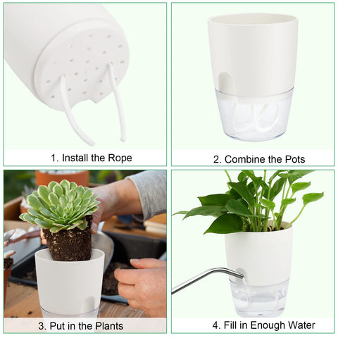4.1-inch ShineMe pots ideal for African violets, herbs, and small plants.