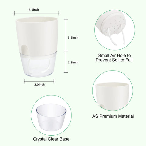 White-top ShineMe pots in thick AS plastic resist sun fade and stay bright.