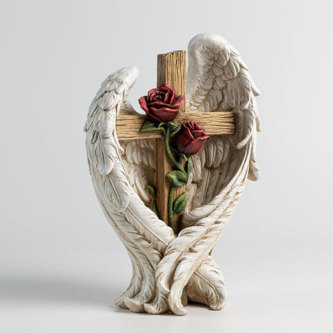 ShineOnAngel rose garden base statue adds beauty to outdoor or indoor spaces