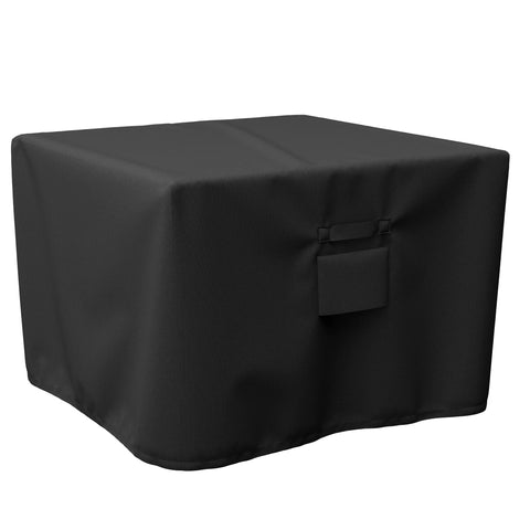 Shinestar 36x36-inch square fire pit cover on patio protects from rain and debris.